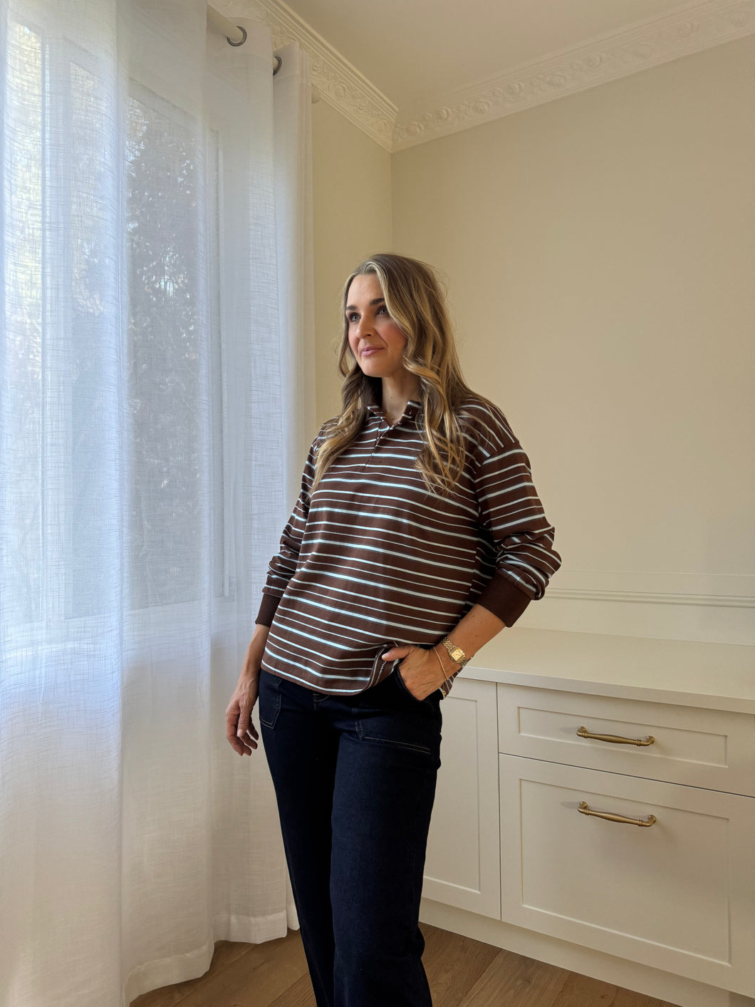 Stripe Cotton Rugby Top